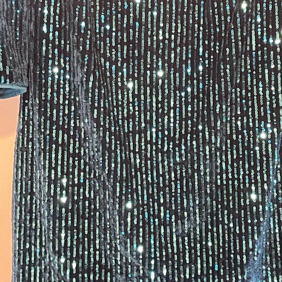 NEW JULIA JORDAN 3/4 Sleeve Velvet Sequin Sheath Cocktail Dress Women Size 12 - Picture 4 of 9